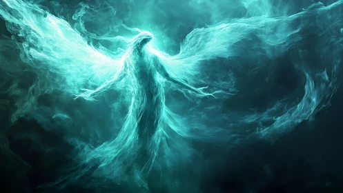 Volumetric spectral entity formed from luminescent vortical plumes.