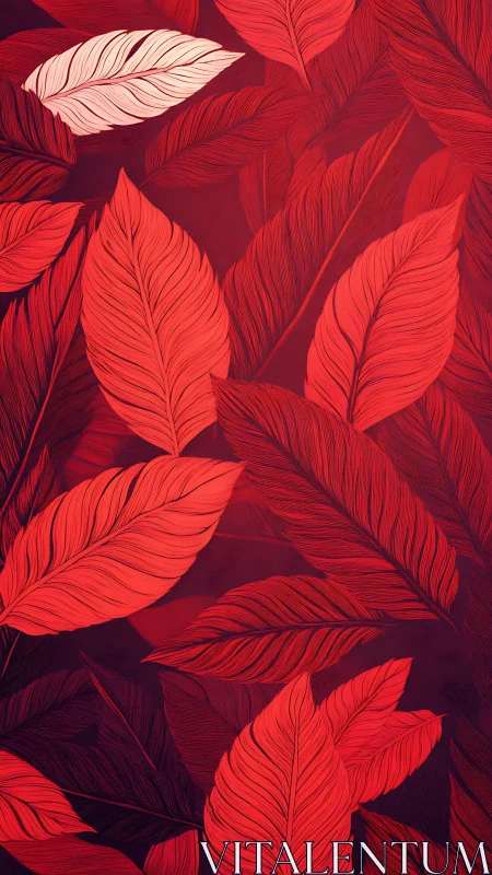 Crimson leaves drift gently across a warm autumn backdrop