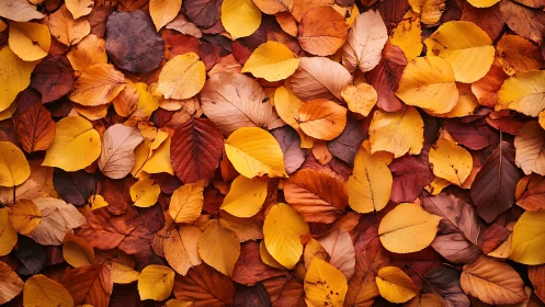 High-resolution macro array of overlapping autumn foliage