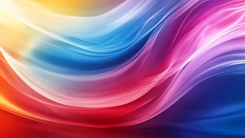 High saturation flowing multicolor light trails on soft gradient