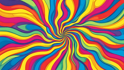 Colorful swirling ribbons dance in a joyful spiral burst