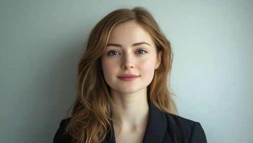 Calm-eyed professional portrait in soft daylight glow.