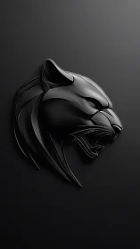 Parametric gloss-black panther emblem in low-key relief.