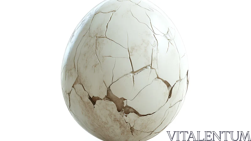 Gently cracking white egg sphere hinting at quiet new beginnings.