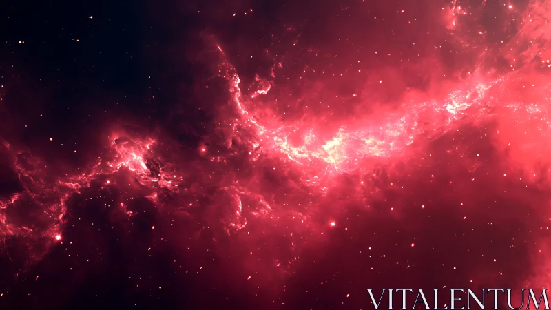 High-emission red nebular filament with dense stellar scattering