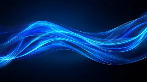 Electric blue ribbons drift like music across the void