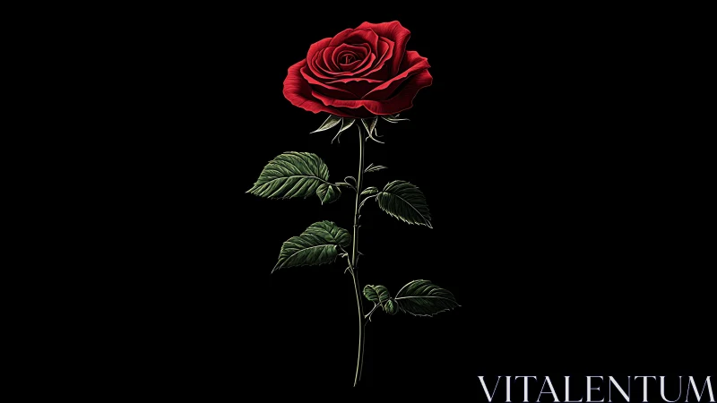Single Red Rose Against Black, A Timeless Symbol of Love and Beauty