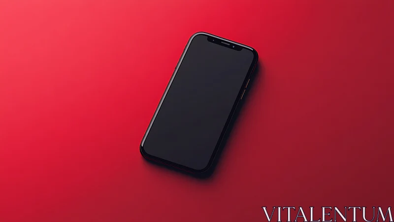 Obsidian Rectangle Defies Gravity Against Crimson Velvet Plane