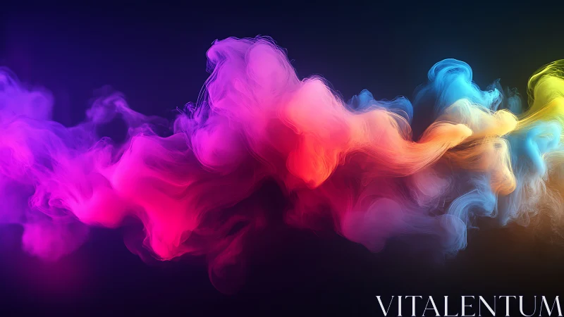 Shifting neon smoke drifts across a dark cosmic backdrop