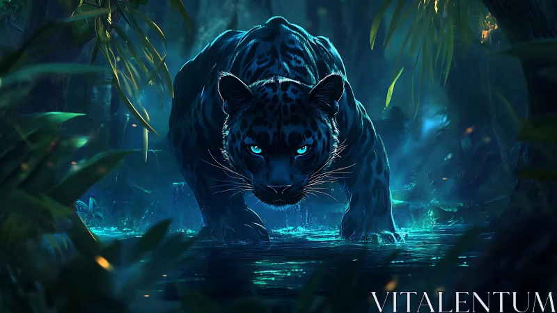 Bioluminescent Predator Emerges From Neon Waters