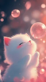 Soft Focus Feline: Digital Portrait in Luminous Pastels.