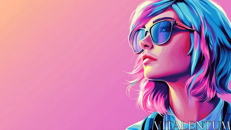 Colorful portrait celebrates cool confidence in neon light