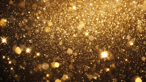 Shimmering gold dust drifts like a private galaxy in motion