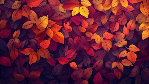 Crimson leaf chorus swirling in a glowing autumn tapestry.