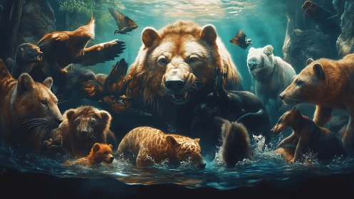 River kingdom roars as wild guardians share shimmering light