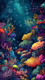 Glowing coral garden where underwater colors softly bloom.