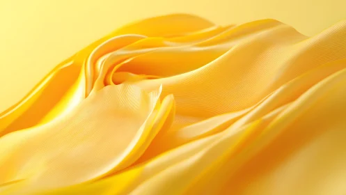 Flowing Yellow Silk Fabric Abstract with Soft Light and Texture.