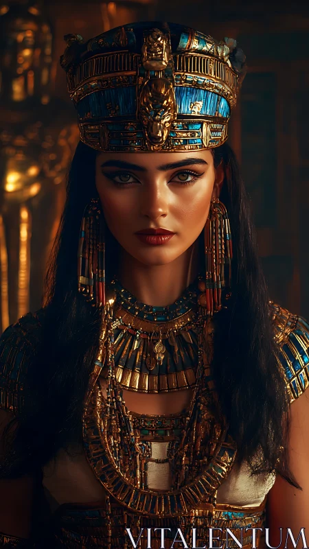 Gilded desert queen blazing under temple-shadowed gold.