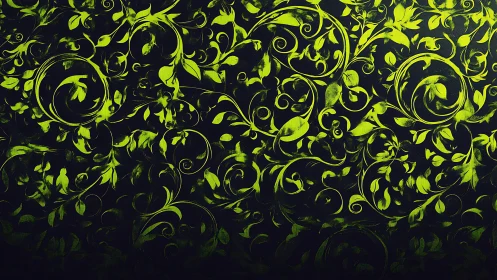 Neon vines curl across midnight canvas in glowing whispers