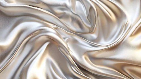 Flowing Creamy Satin Fabric with Luxurious Soft Texture.