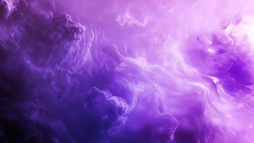 Violet nebula clouds swirl in a luminous cosmic dreamscape