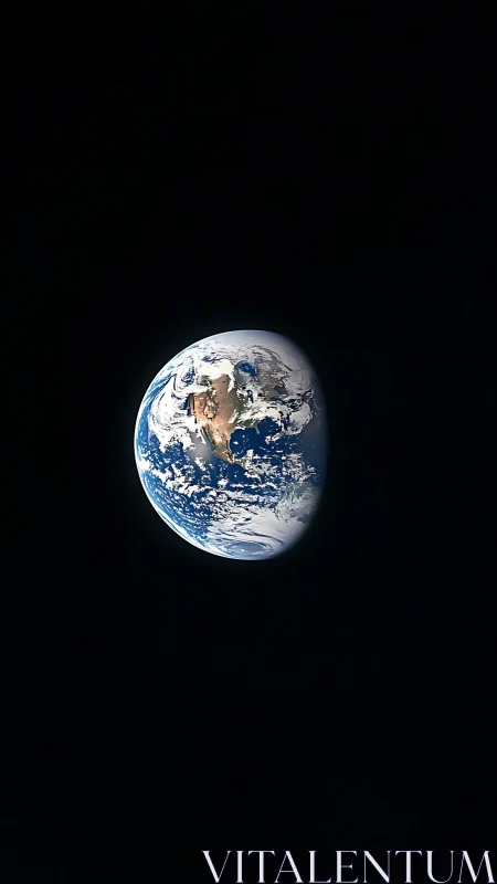 Earth is shown as a partially sunlit sphere against black space