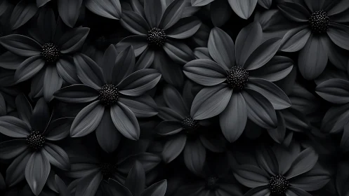 Graceful Black Flowers in Moody Splendor.