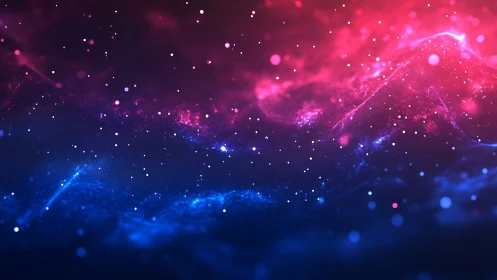 Bicolor quantum nebula field with particle diffusion gradients.