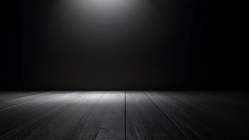 Soft spotlight over empty dark wooden floor, quietly inviting.