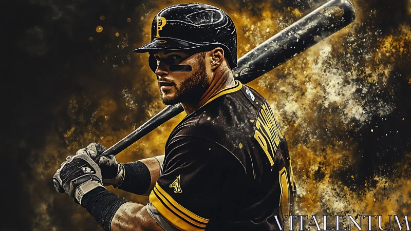 Dynamic digital portrait captures poised baseball batter