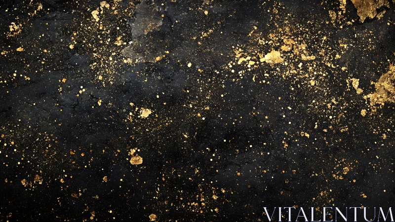 Galactic gold splatter drifting over midnight inked void.
