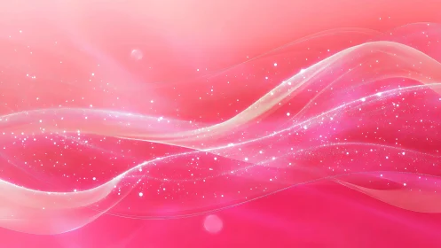Soft pink stardust waves drifting through glowing light.