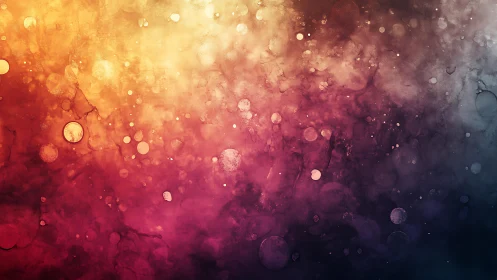 Vibrant abstract bokeh background in warm and cool tones.