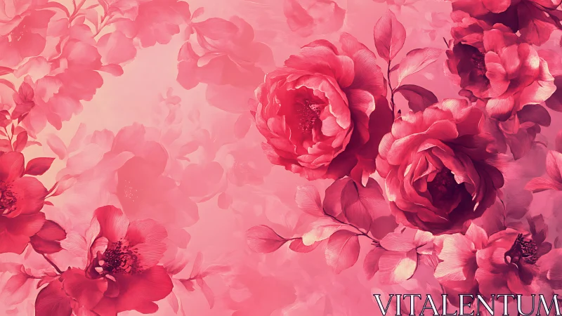 Lush Pink Peonies Blooming in Soft Garden Light