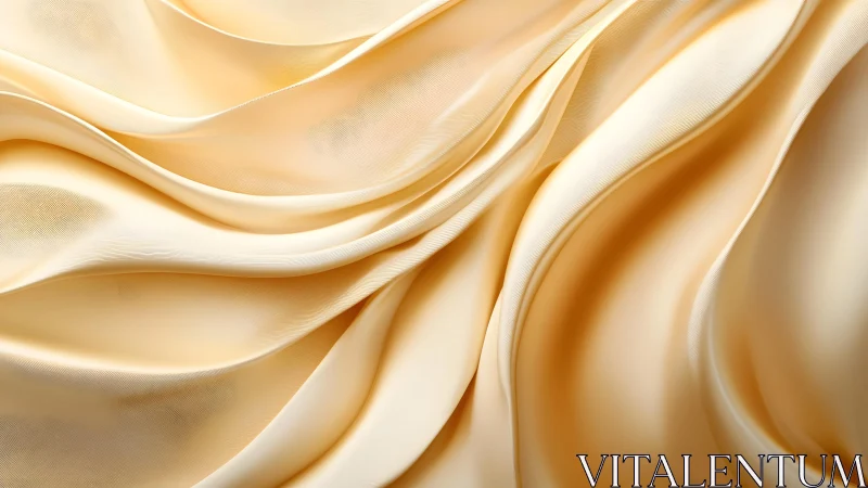Elegant flowing cream silk fabric with soft folds, abstract style.