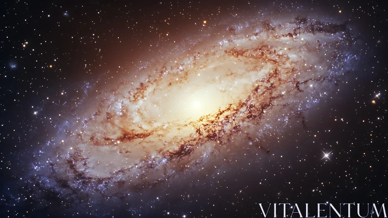 Spiral galaxy core with bright center and dense star field.