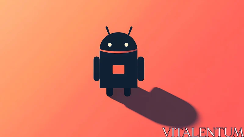 Playful midnight robot basking in a warm sunset glow.