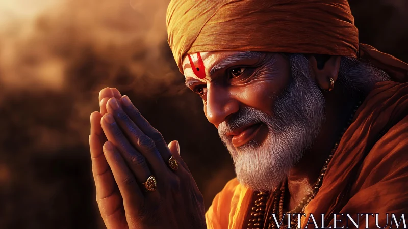 High-fidelity spiritual portrait with volumetric warm lighting.