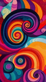 Colorful swirling spirals in a joyful abstract daydream.