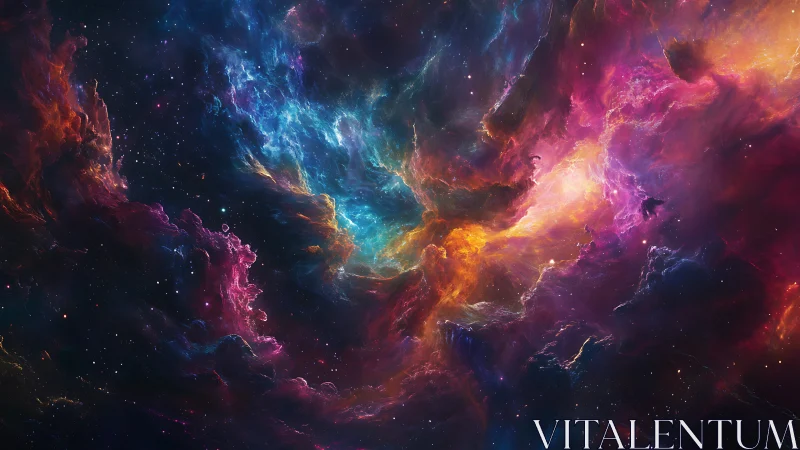 Multispectral nebula cloudscape reveals turbulent ionized gas flows