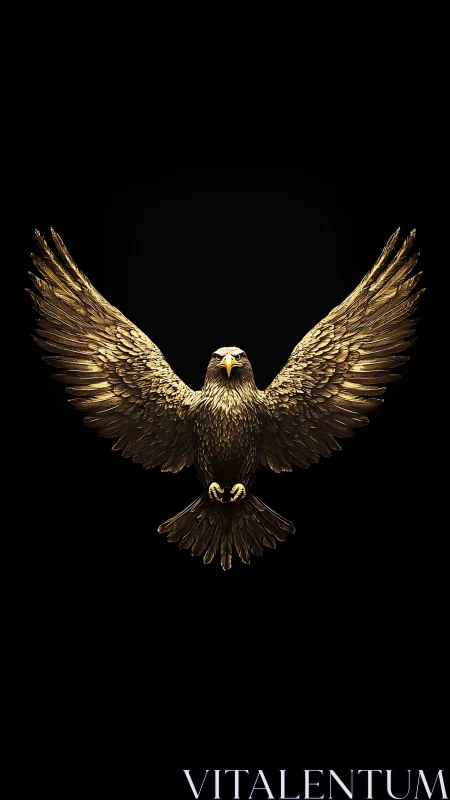 Golden eagle emblem with spread wings on black field.