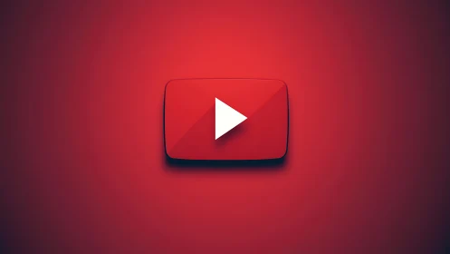 Centralized red play button with soft vignette gradient lighting
