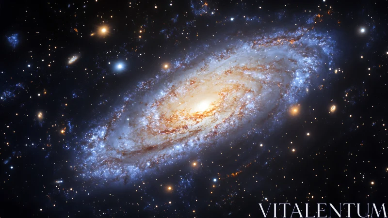 Star-swirled spiral galaxy drifts like a luminous cosmic storm