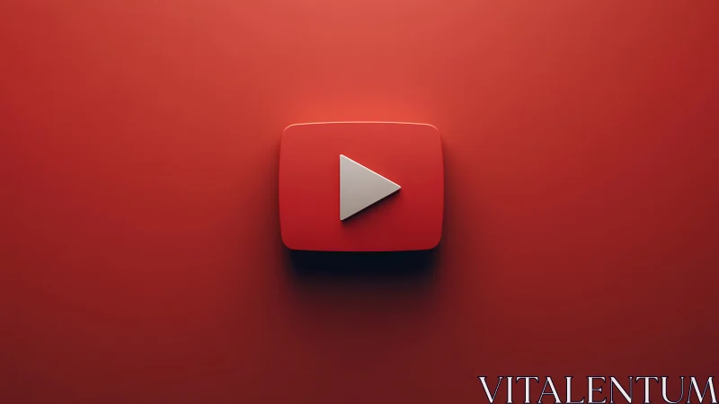 Red play button icon on gradient background.