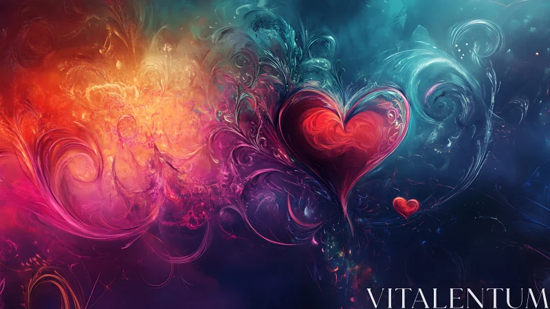 Luminous Heart Collision: Where Passion Ignites Cosmos.