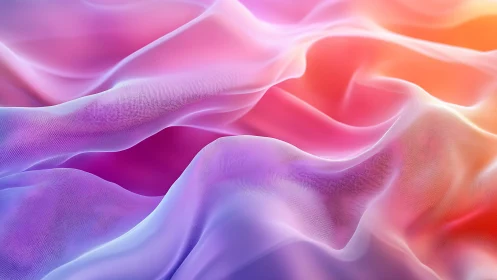 Iridescent digital fabric waves in soft gradient light.
