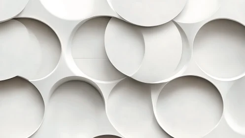 Layered circular wall relief with minimal white geometry.