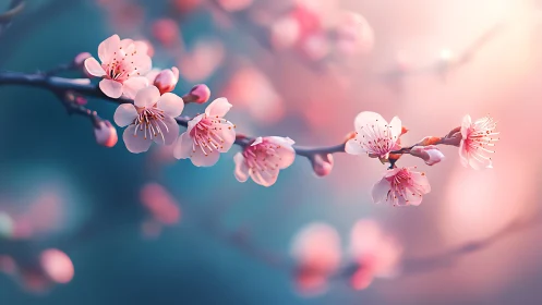 Pink Cherry Blossoms Dance Through Dreamy Bokeh.