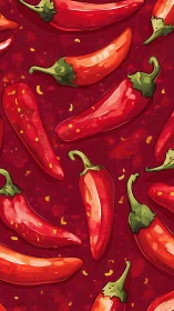 Playful red chili peppers bringing bold, spicy joy.