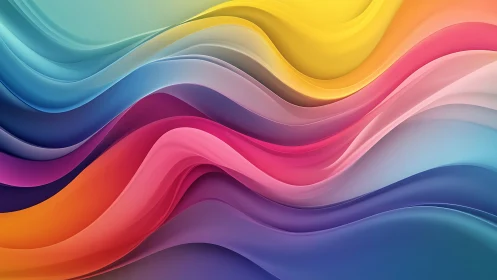 Layered chromatic waveforms create smooth gradient fluid dynamics